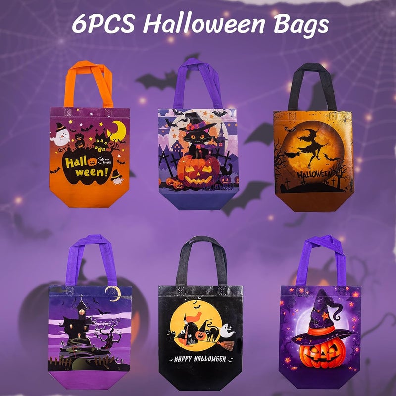 Muswarm 6pc Gift Bags Halloween,Trick or Treat Bags Non-woven, Reusable Gift Wrapping, Halloween Party Supplie(halloween) - Image 5